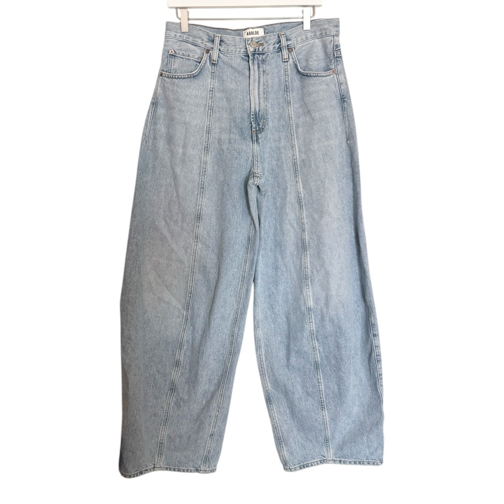 Agolde Light Wash Wide Leg Jeans - Picture 7 of 14
